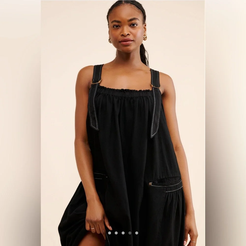 Free People Black Machu Barrel Midi Dress - Picture 4 of 13